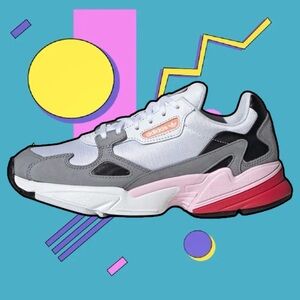 *NWT* Adidas Originals Falcon “Retro 90’s Style” -White/Grey- Womens Size 7